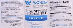 Label for Magnesium Potassium Aspartate