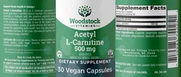 Label for Acetyl L-Carnitine 500 mg