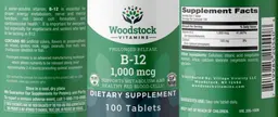 Label for B-12 1,000 mcg