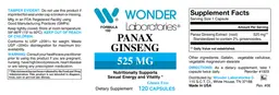 Label for Panax Ginseng 525 mg