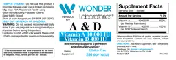 Label for A 10,000 IU & D 400 IU