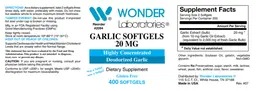 Label for Garlic Softgels 20 mg
