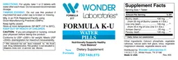 Label for Formula K-U Water Pills