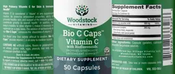 Label for Bio C Caps Vitamin C with Bioflavonoids