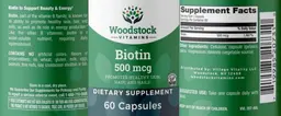 Label for Biotin 500 mcg