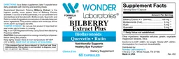 Label for Bilberry Extract Plus
