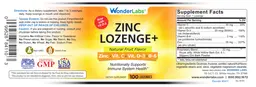 Label for Zinc Lozenge+ Natural Fruit Flavor
