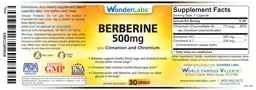 Label for Berberine 500 mg