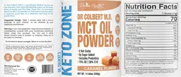 Label for MCT Oil Powder Caramel Flavor