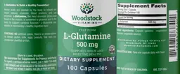 Label for L-Glutamine 500 mg