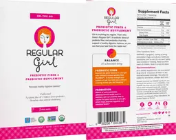 Label for Prebiotic Fiber & Probiotic Supplement Stick Packs Unflavored