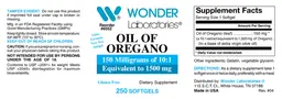 Label for Oil of Oregano