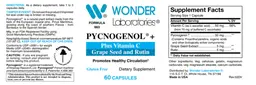 Label for Pycnogenol +