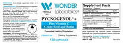 Label for Pycnogenol +