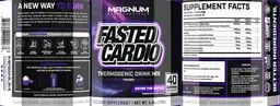 Label for Fasted Cardio Powder Enter The Vortex Gushing Grape Candy Flavor