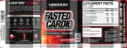 Label for Fasted Cardio Powder Molotov Cocktail Red Candy Blast Flavor