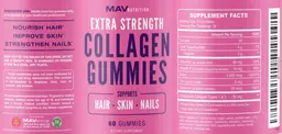 Label for Extra Strength Collagen Gummies