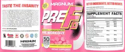 Label for PreFo Extremely Concentrated Pre-Workout Strawberry Marshmallow Candy