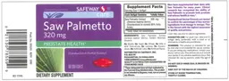 Label for Saw Palmetto 320 mg