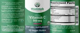 Label for Chewable Vitamin C 500 mg Raspberry-Cherry
