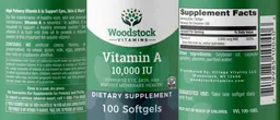 Label for Vitamin A 10,000 IU