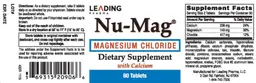 Label for Nu-Mag Magnesium Chloride