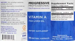 Label for Vitamin A