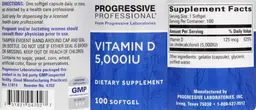 Label for Vitamin D 5,000 IU