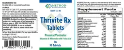 Label for Thrivite Rx Tablets