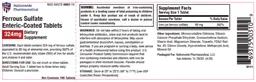 Label for Ferrous Sulfate Enteric-Coated Tablets 324 mg