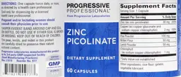 Label for Zinc Picolinate