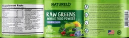 Label for Raw Greens Whole Food Powder Wild Berry Flavor