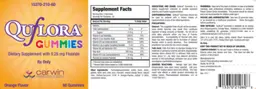 Label for QuFlora Gummies Orange Flavor
