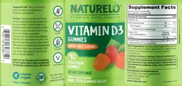Label for Vitamin D3 Gummies Mixed Fruit Flavors