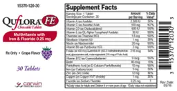 Label for QuFlora FE Grape Flavor