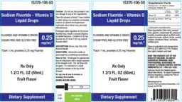 Label for Sodium Fluoride - Vitamin D Liquid Drops Fruit Flavor