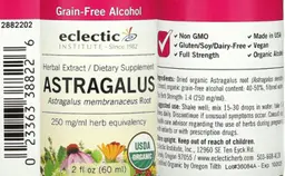 Label for Astragalus Grain-Free Alcohol