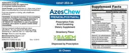 Label for AzesChew Strawberry Flavor