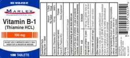 Label for Vitamin B-1 100 mg