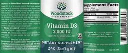 Label for Vitamin D3 2,000 IU
