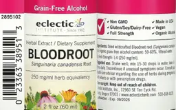 Label for Bloodroot Grain-Free Alcohol
