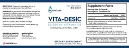 Label for Vita-Desic 50,000 IU Vitamin D3