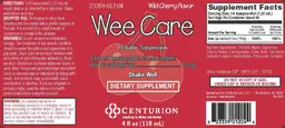 Label for Wee Care Wild Cherry Flavor