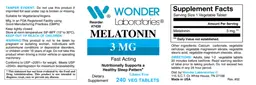 Label for Melatonin 3 mg