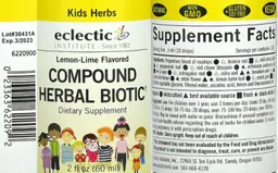 Label for Kids Compound Herbal Biotic Lemon-Lime Flavored