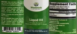Label for Liquid D3 1000 IU