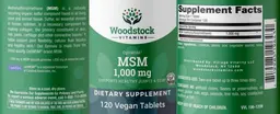 Label for MSM 1,000 mg