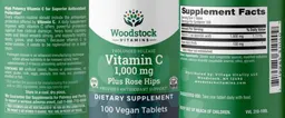 Label for Vitamin C 1,000 mg plus Rose Hips