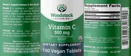 Label for Vitamin C 500 mg