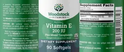 Label for Vitamin E 200 IU